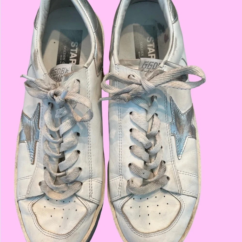 Golden Goose Stardan with silver metallic leather star and heel tab size 40 - Picture 3 of 12